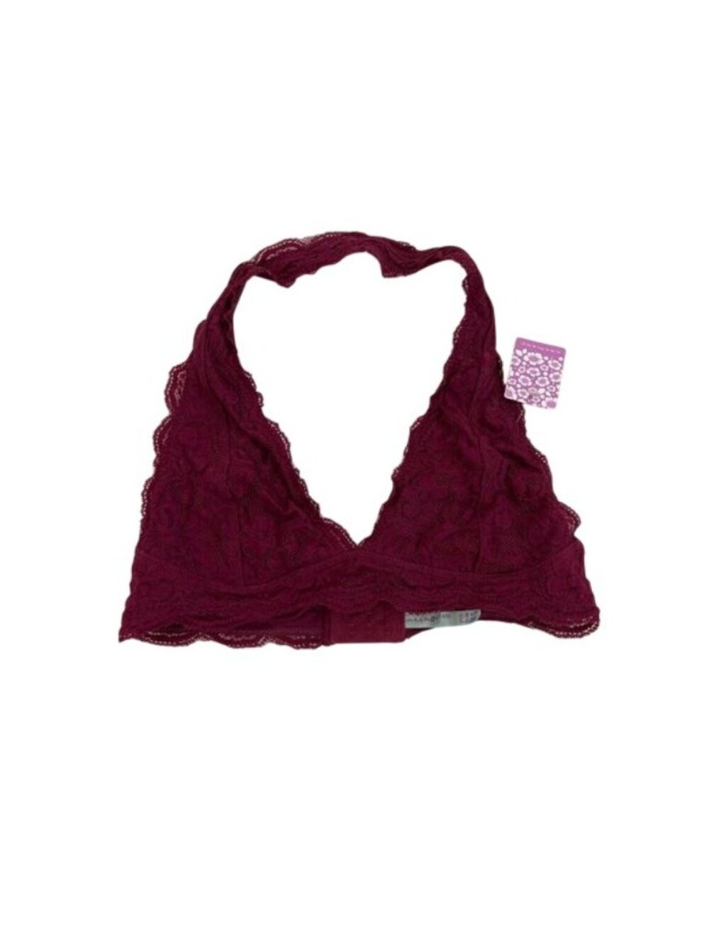 Anemone Wine Lacey Halter Bralette Soft & Stretchy